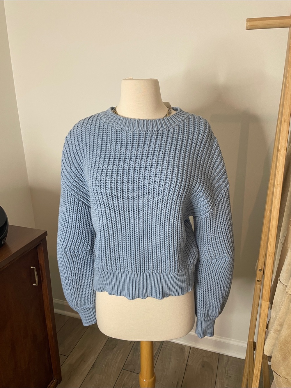 Banana Republic Powder Blue Ribbed Crewneck Sweater